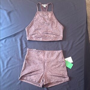 NWT Forever 21 Purple Speckled Active Set